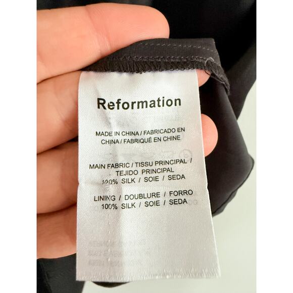 Reformation | Lanelle Silk Dress in Black | Sz 12 - Picture 6 of 10